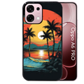 Coque noire taperso pour OPPO A6 PRO 4G et 5G avec motif hawaii palmier protection antichoc personnalisée