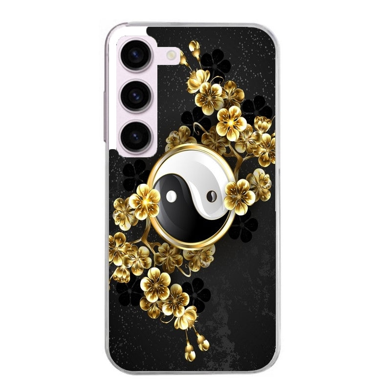 Coque taperso pour Galaxy A13 4G et 5G A23 A53 avec motif yin yang et fleur protection antichoc personnalisée
