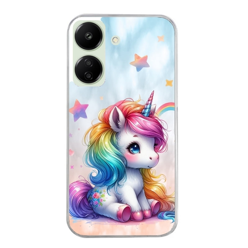 Coque taperso pour POCO C65 4G avec motif licorne et etoiles protection antichoc personnalisée