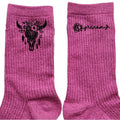 Chaussettes personnalisée paillettes rose motif skull bull