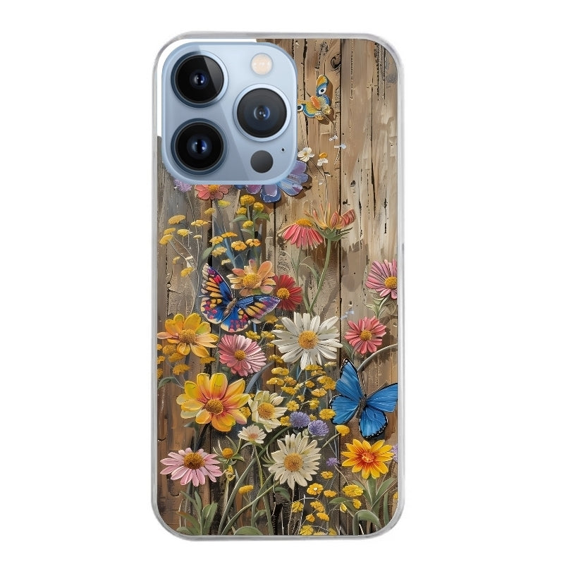 Coque taperso pour Iphone 11 et PRO PRO MAX avec motif bois et papillon 1 protection antichoc personnalisée