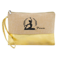 Pochette personnalisée yoga zen en jute et doré en jute et doré