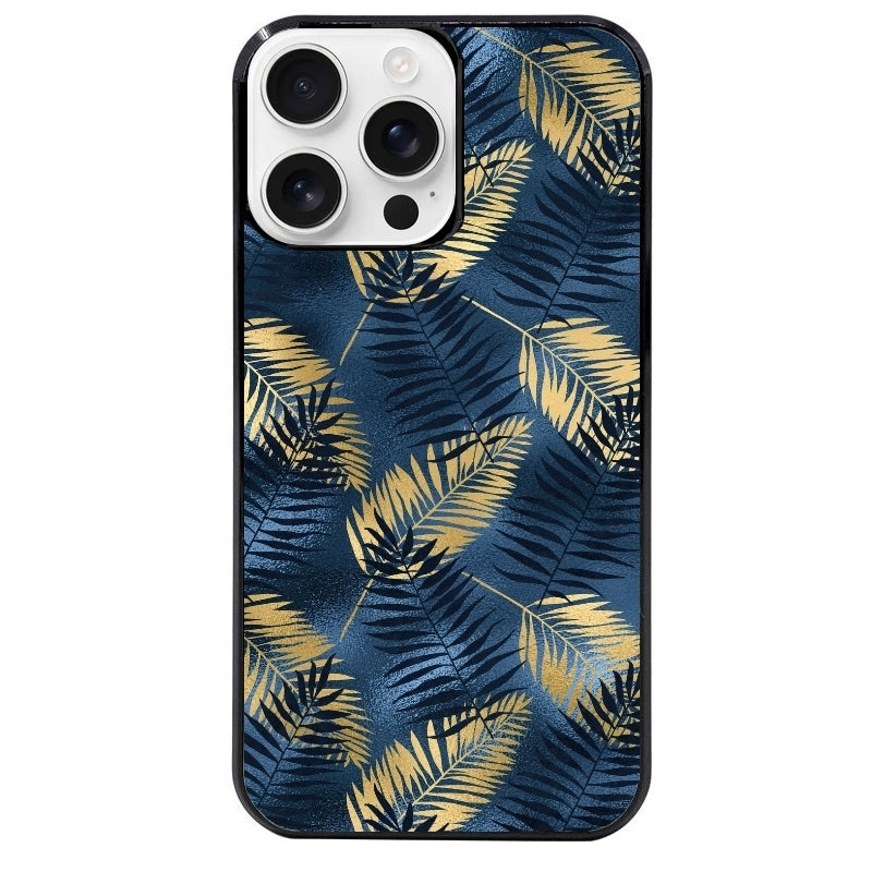 Coque noire taperso pour Iphone 16 16E PLUS MAX PRO avec motif palmier bleu protection antichoc personnalisée