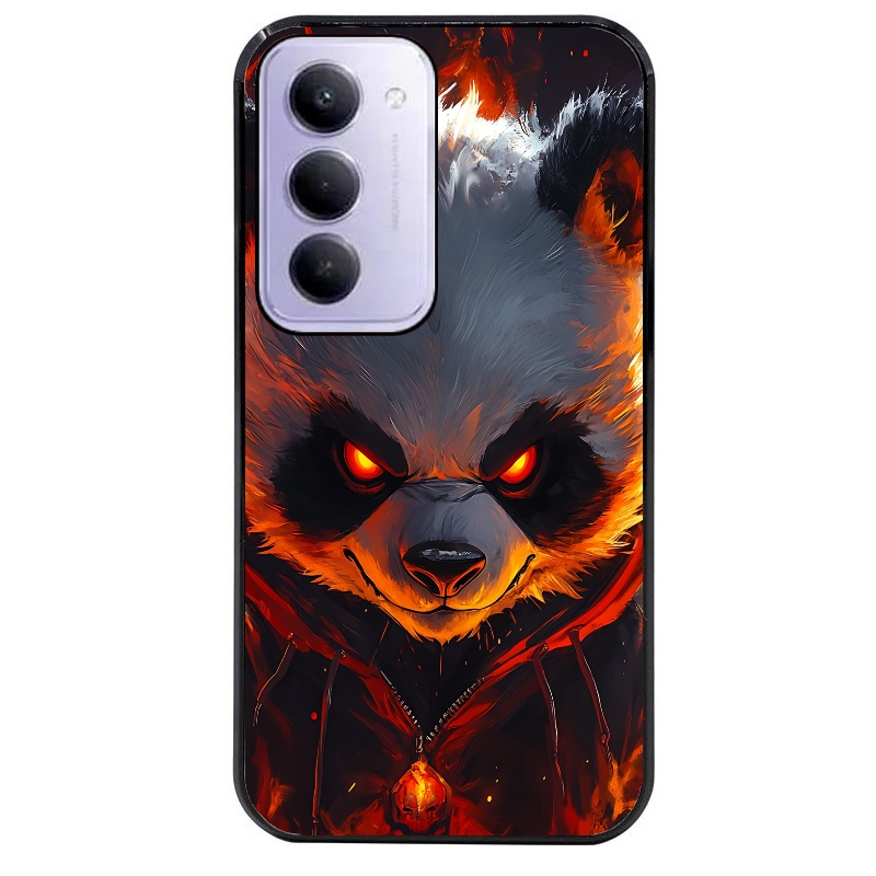 Coque noire taperso pour Redmi 15 4G et 5G avec motif panda very angry protection antichoc personnalisée