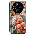 Coque noire taperso pour POCO C75 avec motif bois et papillon 3 protection antichoc personnalisée