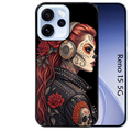 Coque noire taperso pour OPPO Reno 15 et F FS 5G avec motif tete de mort rock protection antichoc personnalisée