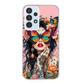Coque taperso pour Galaxy A13 4G et 5G A23 A53 avec motif femme papillon protection antichoc personnalisée