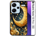 Coque noire taperso pour Redmi Note 13 PRO PLUS 5G avec motif lune et etoile protection antichoc personnalisée