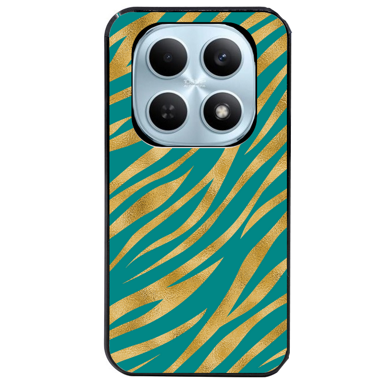 Coque noire taperso pour POCO M8 5G et PRO 5G avec motif zebre vert protection antichoc personnalisée