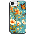 Coque noire taperso pour Iphone 17 17E AIR MAX PRO avec motif fleur orange protection antichoc personnalisée