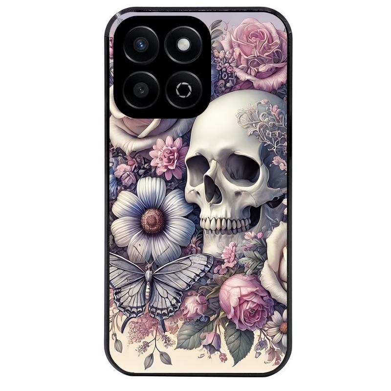 Coque noire taperso pour Honor 70 LITE 90 et LITE avec motif tete de mort pastel protection antichoc personnalisée