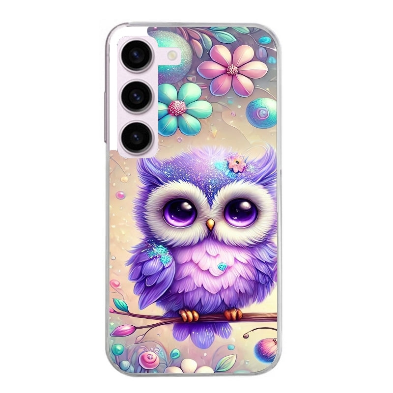 Coque taperso pour Galaxy A13 4G et 5G A23 A53 avec motif chouette violette protection antichoc personnalisée