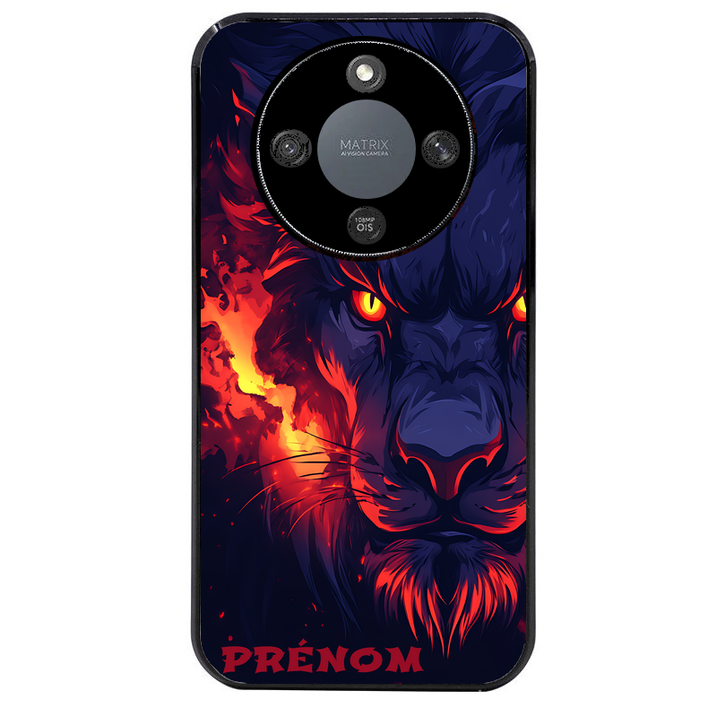Coque noire taperso pour Magic 5 6 LITE et PRO avec motif lion anime protection antichoc personnalisée