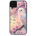 Coque noire taperso pour galaxy A22 A32 A52 A52S 4G 5G  avec motif chouette cerisier protection antichoc personnalisée