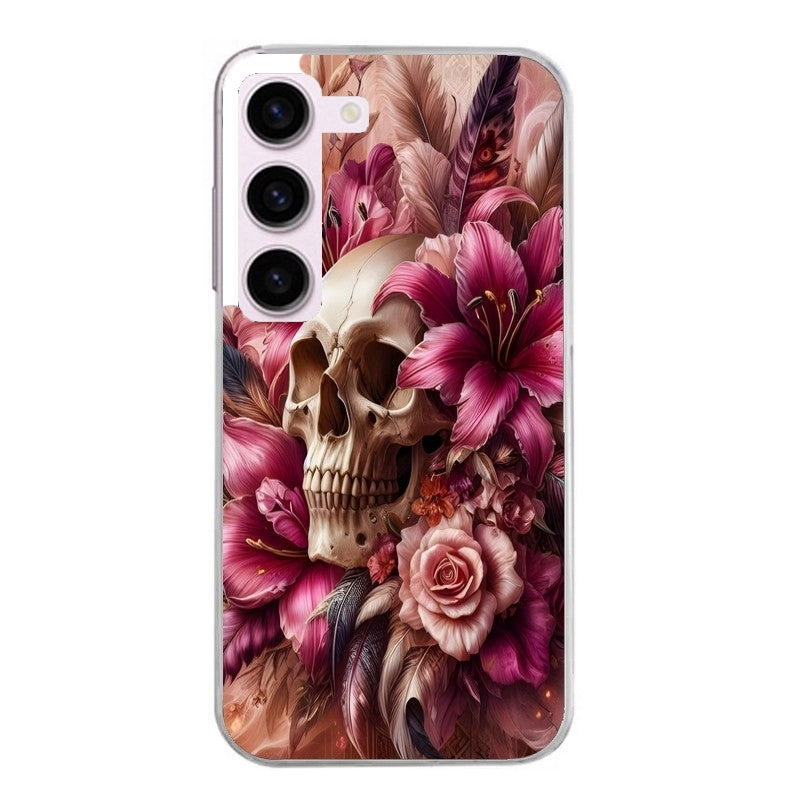 Coque taperso pour Galaxy A13 4G et 5G A23 A53 avec motif tete de mort skull plume protection antichoc personnalisée