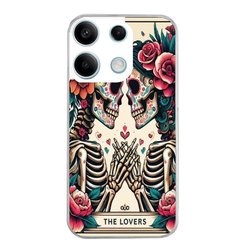 Coque taperso pour POCO X6 5G avec motif tete de mort lovers protection antichoc personnalisée