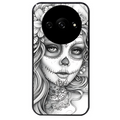 Coque noire taperso pour Redmi A3 avec motif mort calavera tatoo protection antichoc personnalisée