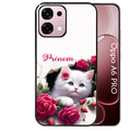 Coque noire taperso pour OPPO A6 PRO 4G et 5G avec motif chat fleurs personnalisee protection antichoc personnalisée