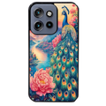 Coque noire taperso pour Moto Edge 60 et Neo Fusion Pro avec motif paon japan protection antichoc personnalisée