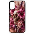 Coque noire taperso pour Moto E13 E14 E15 avec motif tete de mort skull plume protection antichoc personnalisée