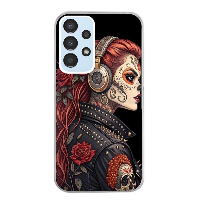 Coque taperso pour Galaxy A13 4G et 5G A23 A53 avec motif tete de mort rock protection antichoc personnalisée
