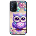 Coque noire taperso pour OPPO Reno 8 LITE avec motif chouette violette protection antichoc personnalisée