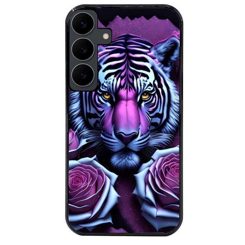 Coque noire taperso pour galaxy A06 A16 A26 A36 A56 avec motif tigre uv style manga protection antichoc personnalisée