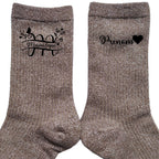 Chaussettes personnalisée paillettes bronze motif mamie magnifique