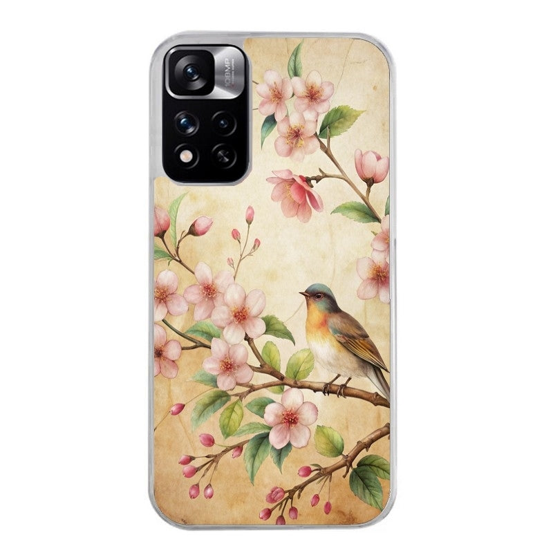 Coque taperso pour Redmi Note 12 4G 5G PRO 4G avec motif fleur et colibri protection antichoc personnalisée