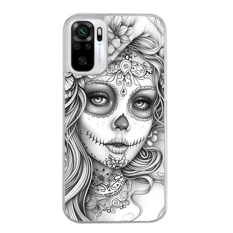 Coque taperso pour Redmi Note 10 4G 5G PRO 10S avec motif mort calavera tatoo protection antichoc personnalisée