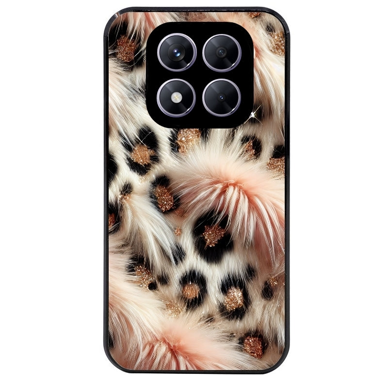 Coque noire taperso pour Redmi Note 14 et PRO PLUS 4G 5G avec motif effet fourrure leopard 1 protection antichoc personnalisée