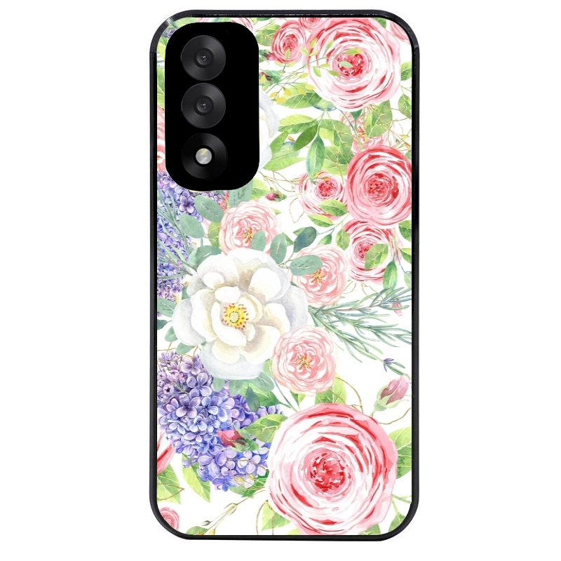 Coque noire taperso pour OnePlus Nord 5 avec motif fleur couleur pastel protection antichoc personnalisée