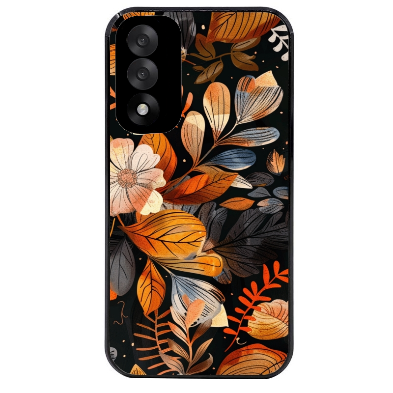 Coque noire taperso pour OnePlus Nord 5 avec motif fleur automne protection antichoc personnalisée