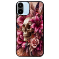 Coque noire taperso pour Redmi A1 et A2 avec motif tete de mort skull plume protection antichoc personnalisée