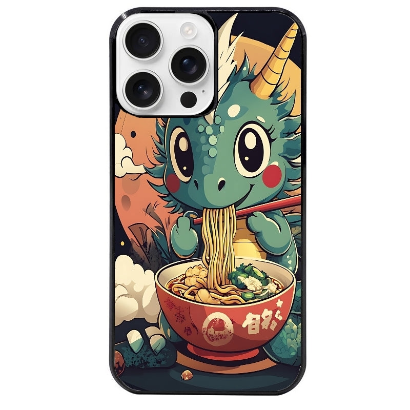 Coque noire taperso pour Iphone 16 16E PLUS MAX PRO avec motif dragon ramen 1 protection antichoc personnalisée