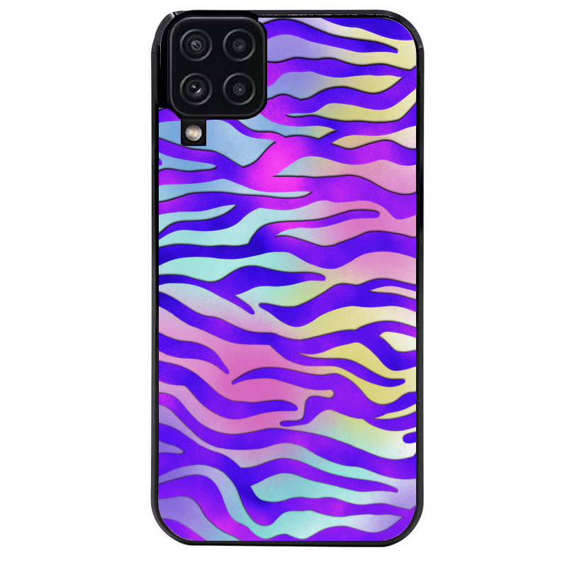 Coque noire taperso pour galaxy A22 A32 A52 A52S 4G 5G  avec motif zebre color protection antichoc personnalisée