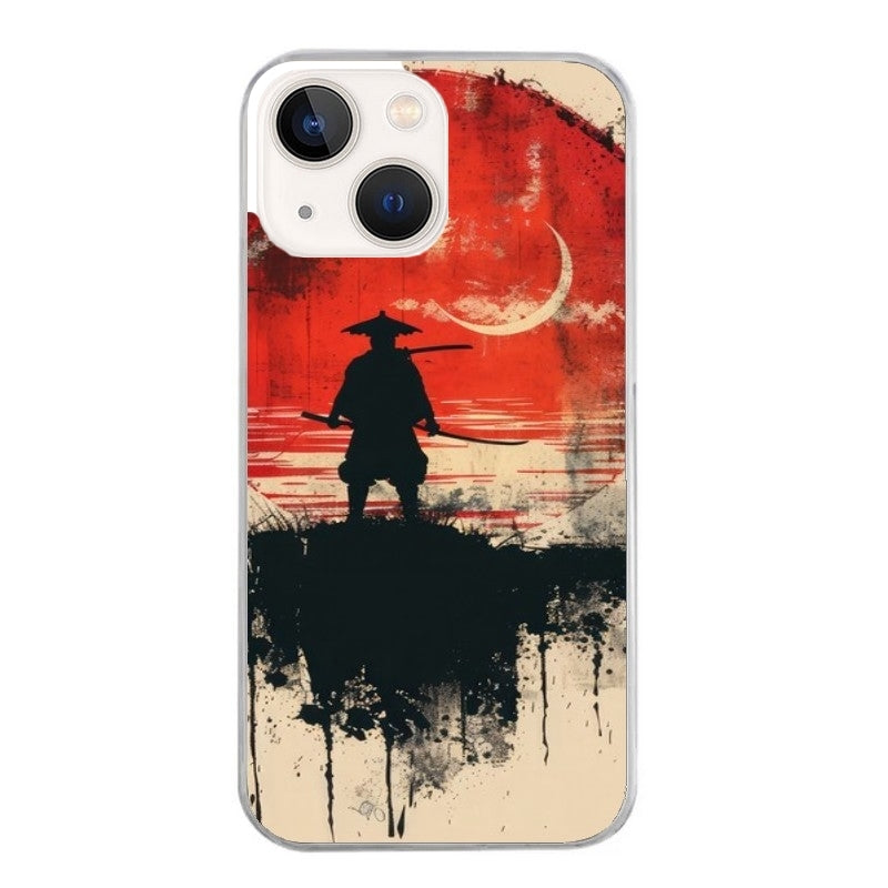 Coque taperso pour Iphone 14 et PRO PLUS PRO MAX avec motif samourai rouge protection antichoc personnalisée