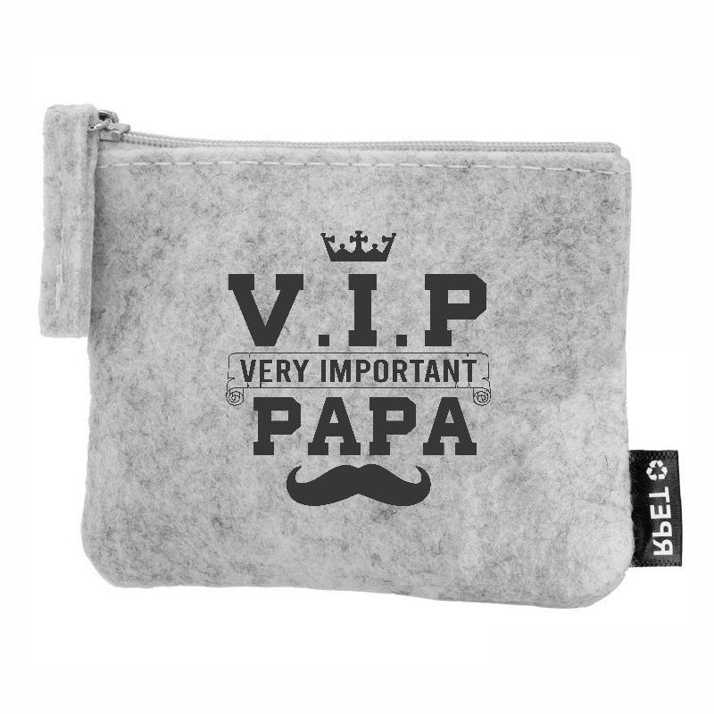 Porte monnaie personnalisé papa VIP en feutrine en feutrine