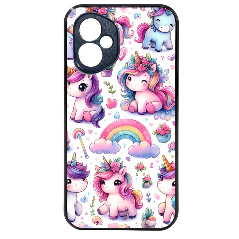 Coque noire taperso pour Honor 400 et Lite Pro Smart avec motif licorne arc en ciel protection antichoc personnalisée