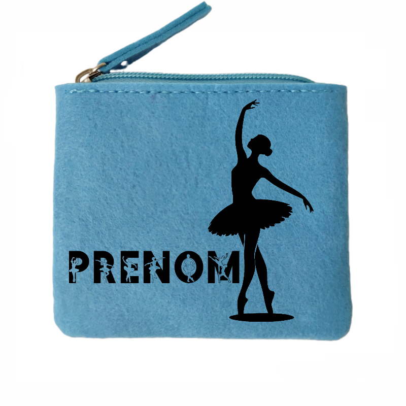 Porte monnaie personnalisé danse ballet en feutrine en feutrine
