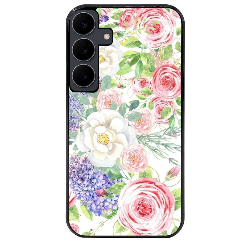 Coque noire taperso pour galaxy A06 A16 A26 A36 A56 avec motif fleur couleur pastel protection antichoc personnalisée
