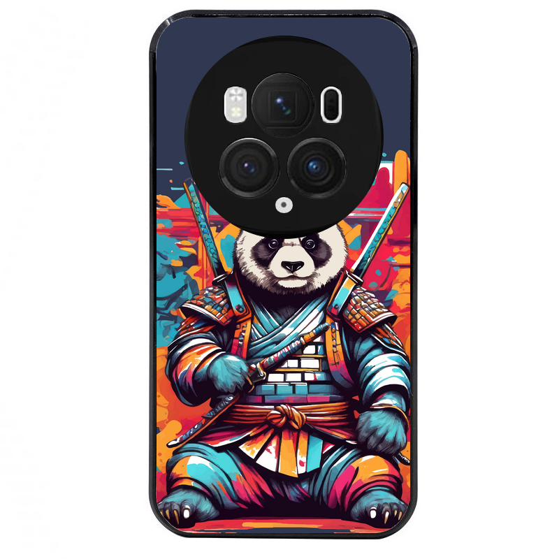 Coque noire taperso pour Magic 5 6 LITE et PRO avec motif panda katana personnalisee protection antichoc personnalisée