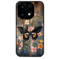 Coque noire taperso pour OnePlus 15 avec motif bois et papillon 2 protection antichoc personnalisée