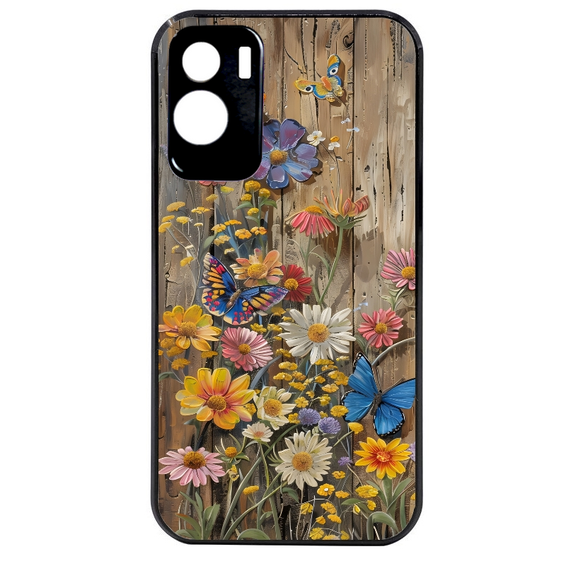 Coque noire taperso pour Honor 70 LITE 90 et LITE avec motif bois et papillon 1 protection antichoc personnalisée