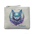 Porte monnaie personnalisé chat astro ivoire en feutrine en feutrine ivoire
