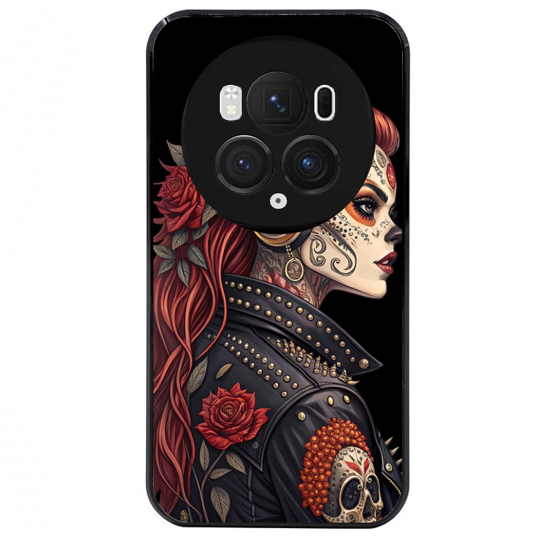 Coque noire taperso pour Magic 5 6 LITE et PRO avec motif tete de mort rock protection antichoc personnalisée