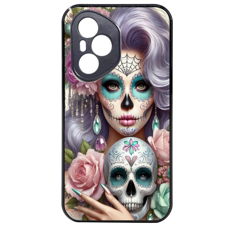 Coque noire taperso pour Honor 400 et Lite Pro Smart avec motif tete de mort calavera bijoux protection antichoc personnalisée