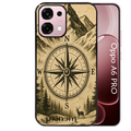 Coque noire taperso pour OPPO A6 PRO 4G et 5G avec motif voyage et boussole protection antichoc personnalisée