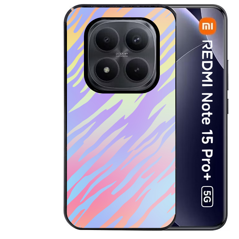 Coque noire taperso pour Redmi Note 15 et PRO PLUS 4G 5G avec motif zebre pastel protection antichoc personnalisée