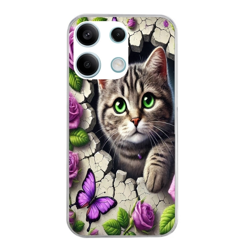 Coque taperso pour POCO M6 PRO 4G avec motif chat papillon 3 protection antichoc personnalisée